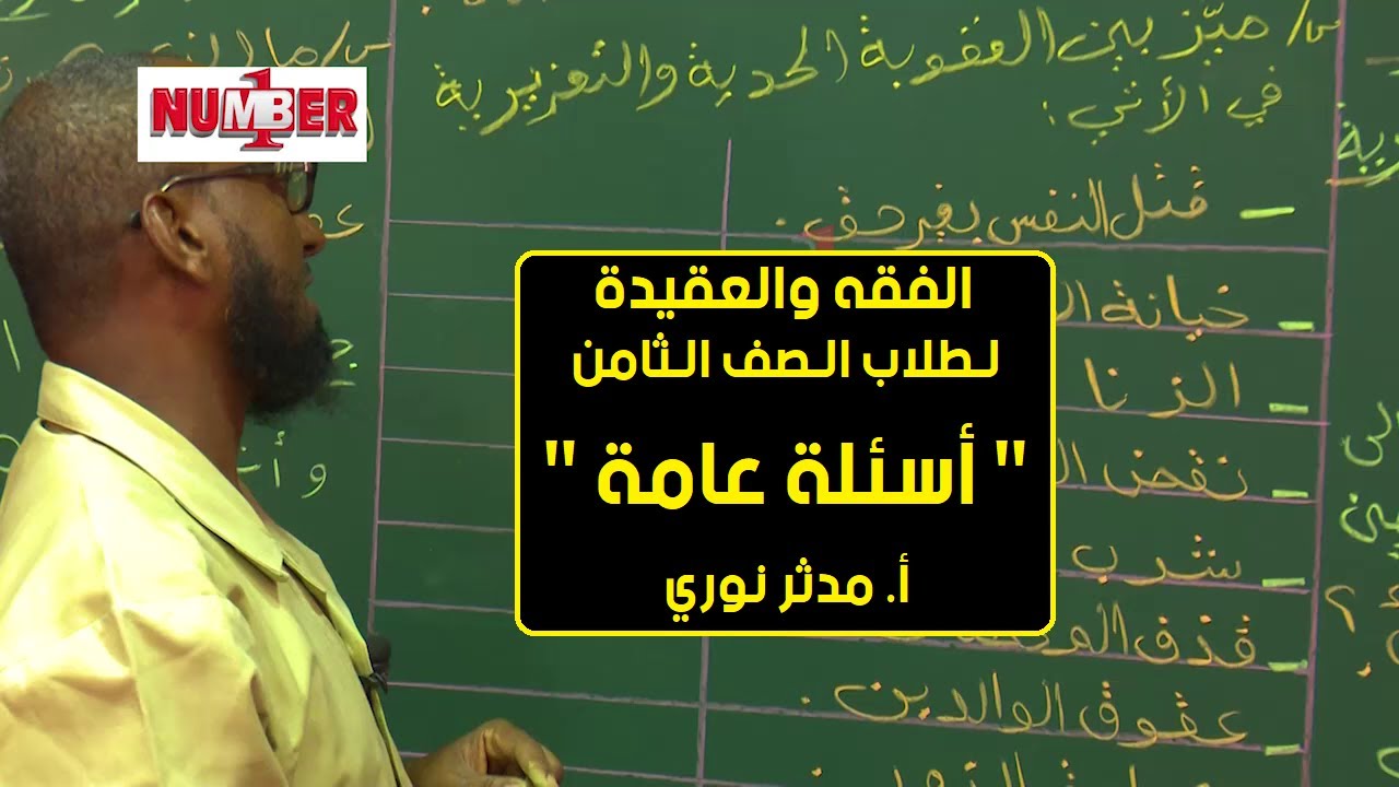 الفقه والعقيدة | مراجعة عامة | أ.مدثر نوري | حصص الصف الثامن