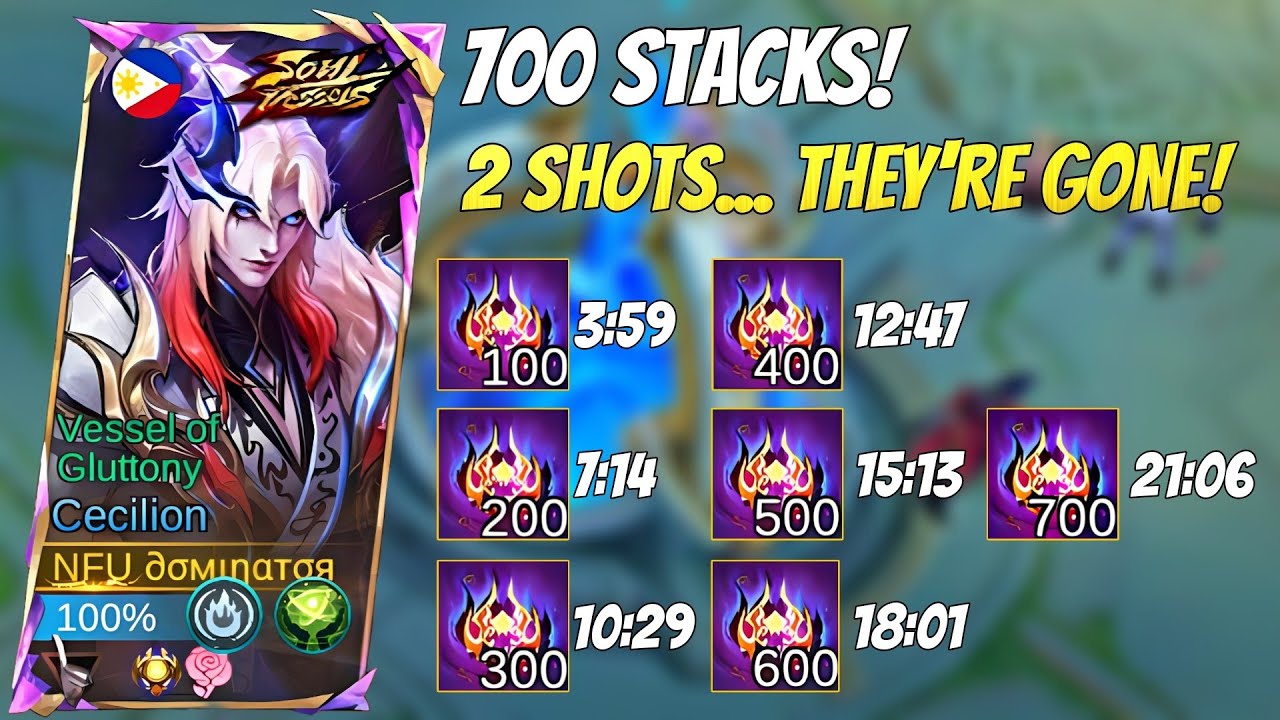 700 STACKS CECILION is DEADLY! 2 SHOTS and They’re Gone!, Cecilion Gameplay, Best Build |  #mlbb
