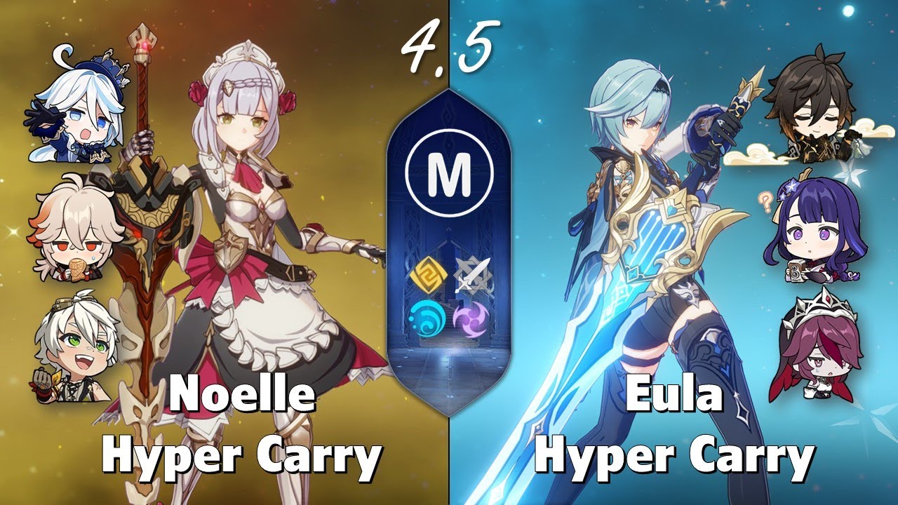 Noelle C6 Hyper Carry & Eula C6 Hyper Carry - Abyss 4.5 Genshin Impact - Floor 12 9 stars