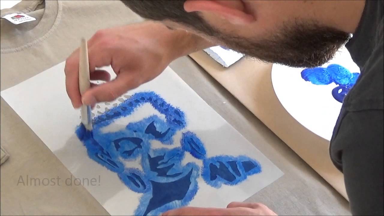 How to stencil a T shirt or any fabric using fabric paint - tutorial