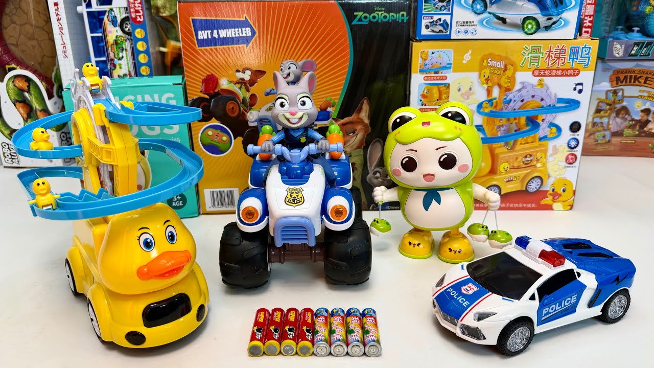 Unboxing Dancing Frog, Zootopia Remote-controlled Cars, Electric Police Car, Electric Track Fire Car