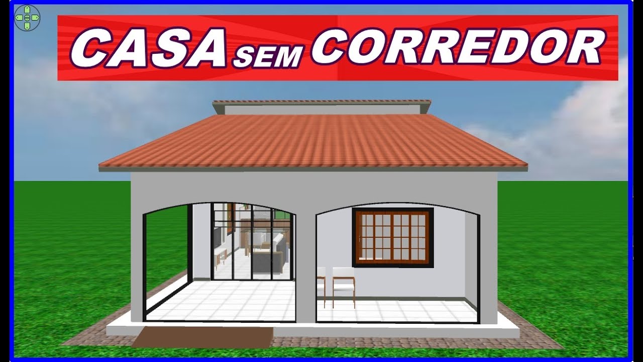 Planta de Casa sem Corredor | Casa com cozinha Americana