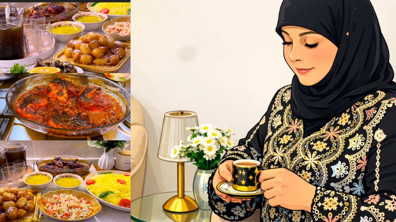 أجواء فطور رمضاني دافئ 🌙 لقيمات ودجاج بالسماق | وطريقة قهوتي☕️