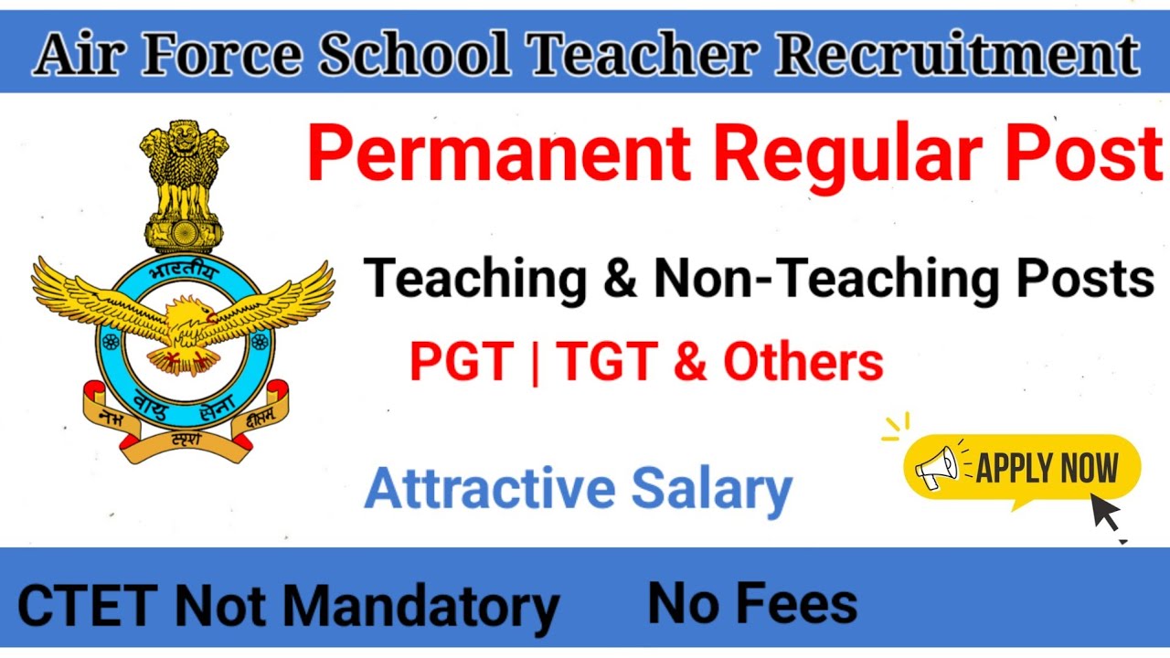 Air Force School Teacher Recruitment 2026 #airforceschool #pgtjob #tgtjobs #prtjobs #teacherjobs 