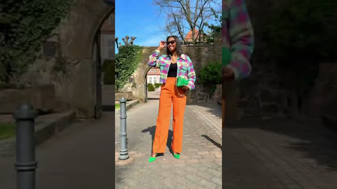 Tend&ecirc;ncias 2022 dos looks no cor laranja e verde neon muito usado pelas famosas!  #916star #shorts