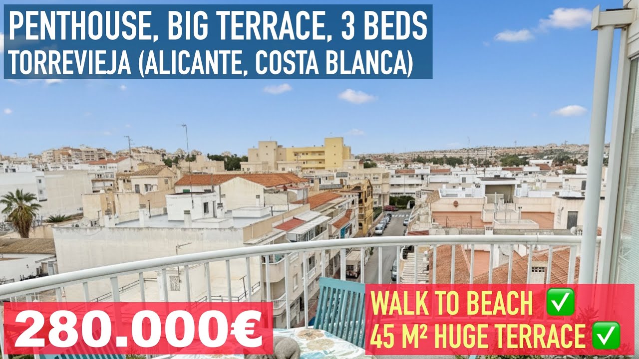 RENOVATED Penthouse with 45 m² Terrace ☀️ Walk to Playa de los Locos, Torrevieja (Alicante)