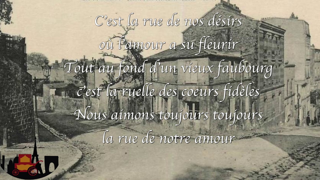la rue de notre amour (orgue de barbarie) chanson de Damia
