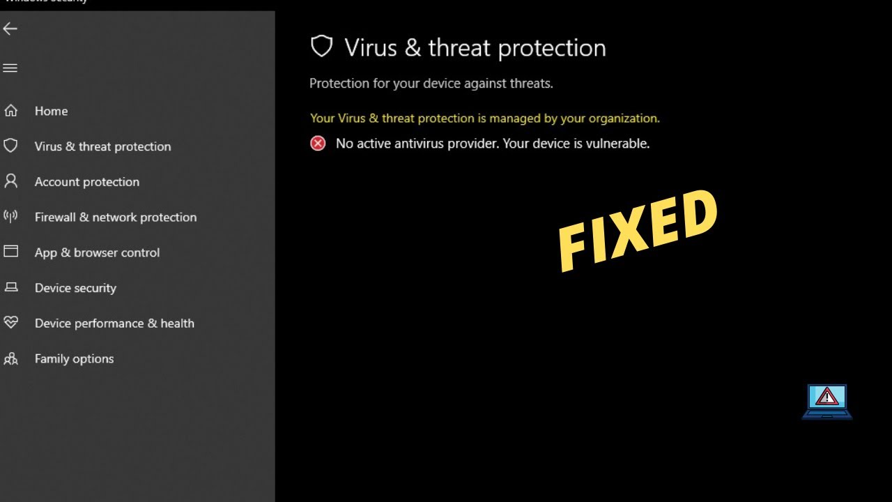 [fixed!] No active antivirus provider.Your device is vulnerable!!!