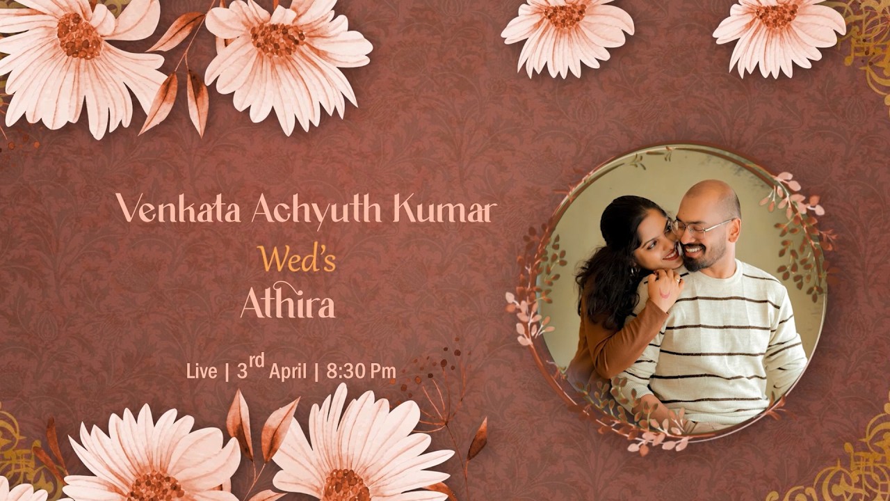 🛑 Venkata Achyuth Kumar & Athira Wedding Live | 3rd April | 8:30 PM