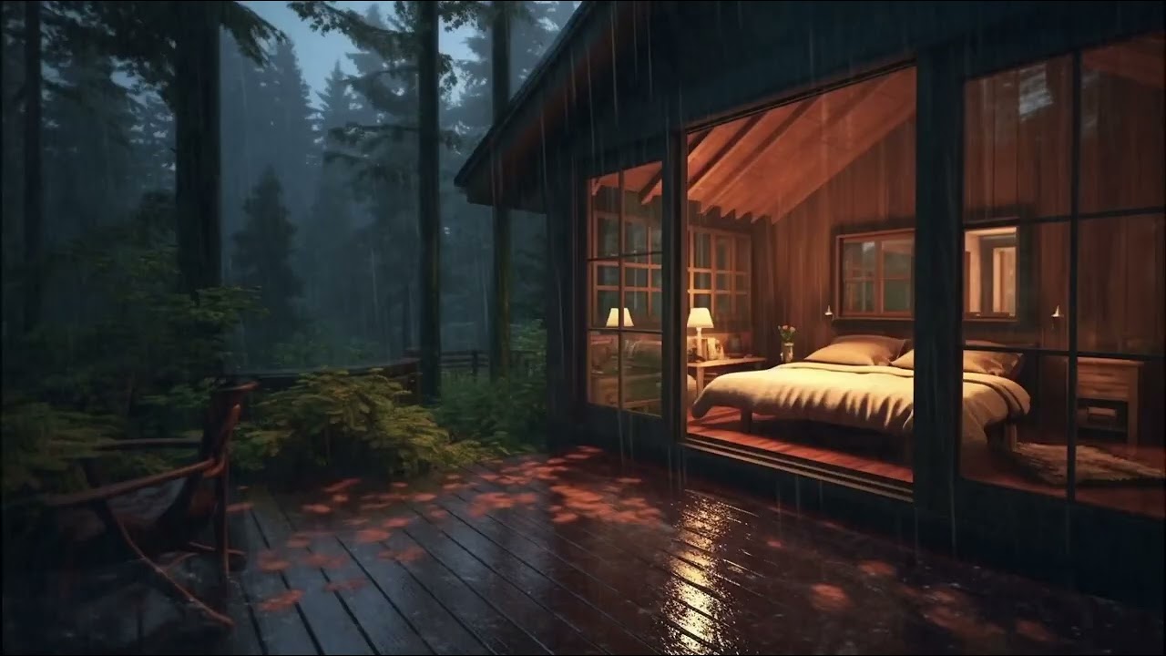 Gentle Rain at Night for Better Sleep - Peaceful Study & Relax