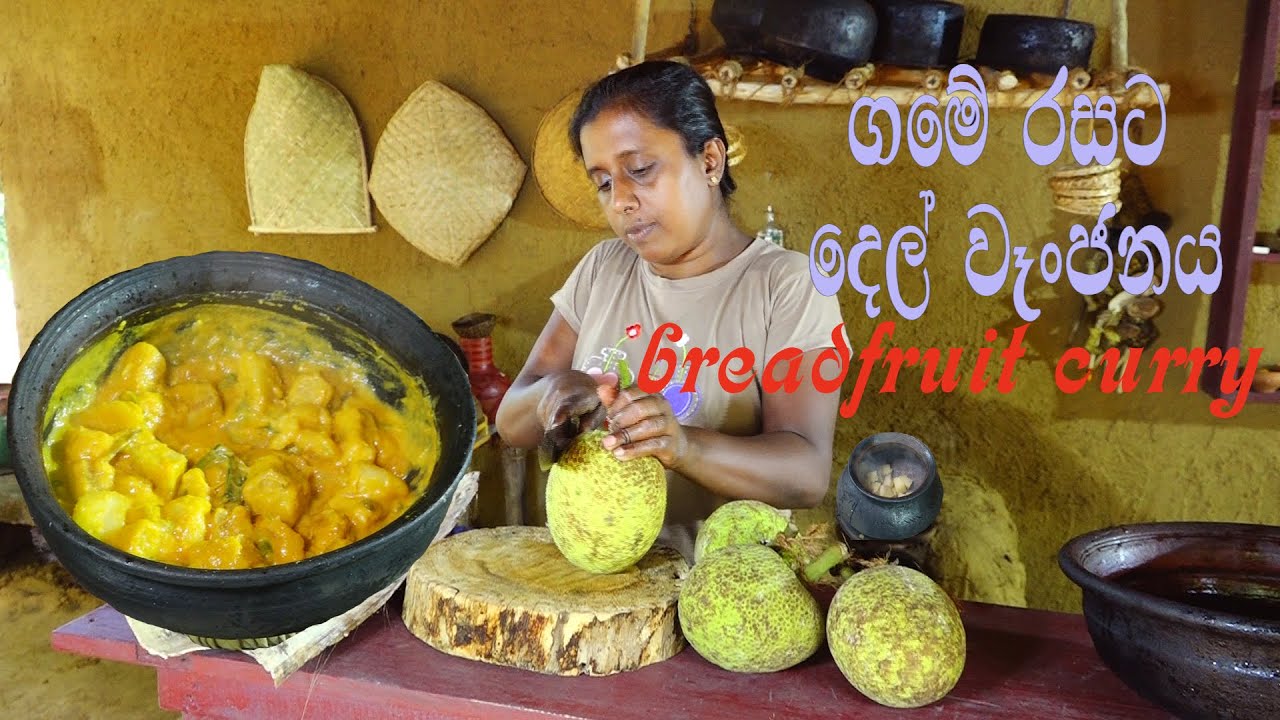 village cooking💕 breadfruit curry recipe💕del curry💕 preparing by village kitchen💕village Mom.