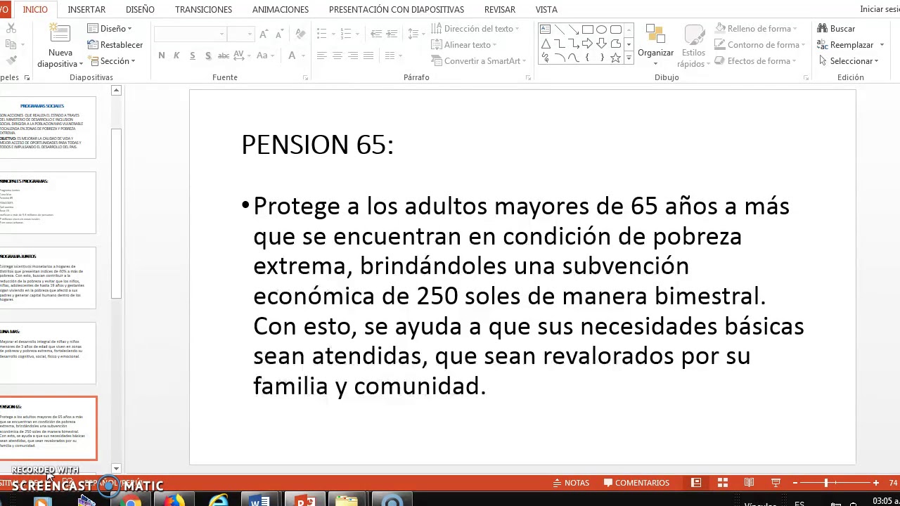 PROGRAMAS SOCIALES EN EL PERU