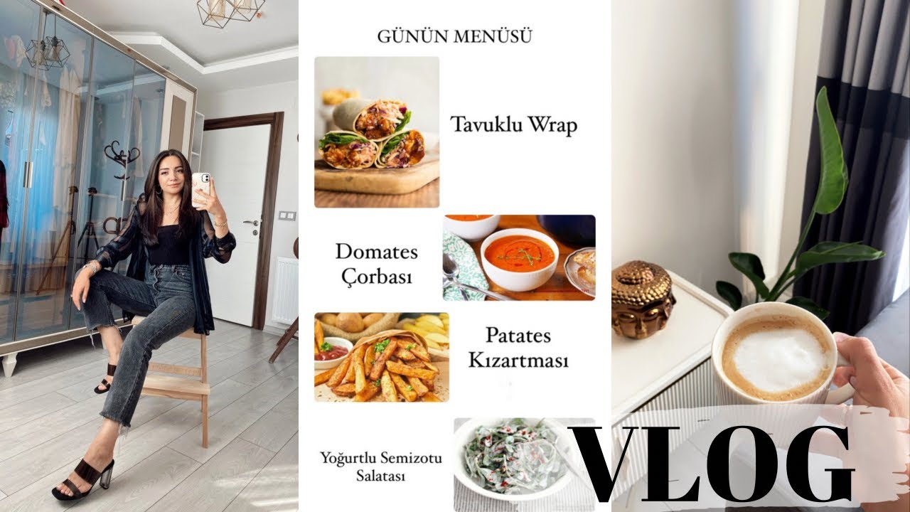 VLOG | EVDEYİZ🏠|GÜNÜN MENÜSÜ TAVUKLU WRAP, DOMATES ÇORBASI🍽|BUZLUK BÖREĞİ|MAKYAJ FIRÇASI TEMİZLİĞİ