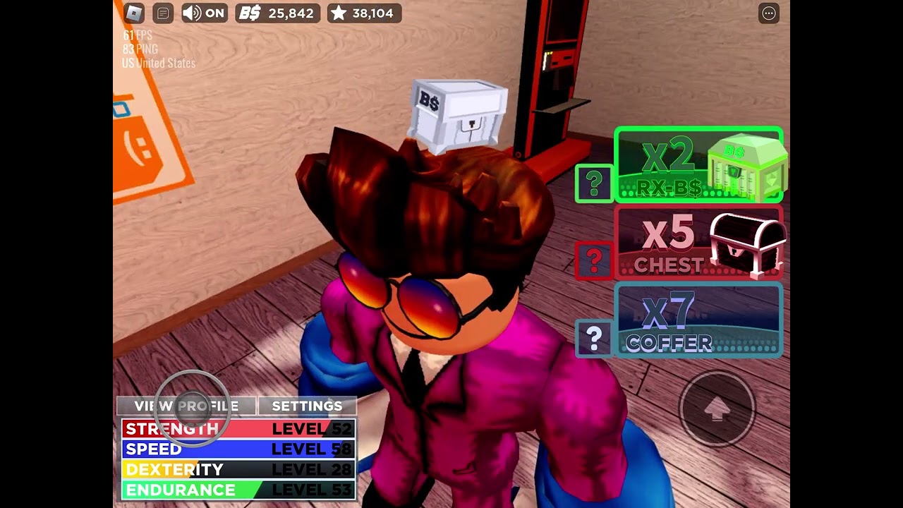 Opening starter pack and robux chest in boxing league
