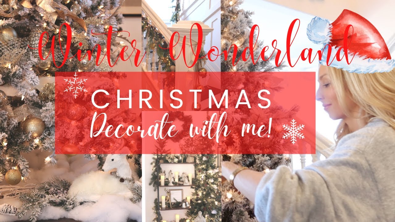 CHRISTMAS DECORATE WITH ME 2020! WINTER WONDERLAND GREAT GATSBY STYLE TREE LETS DECK THE HALLS Y'ALL