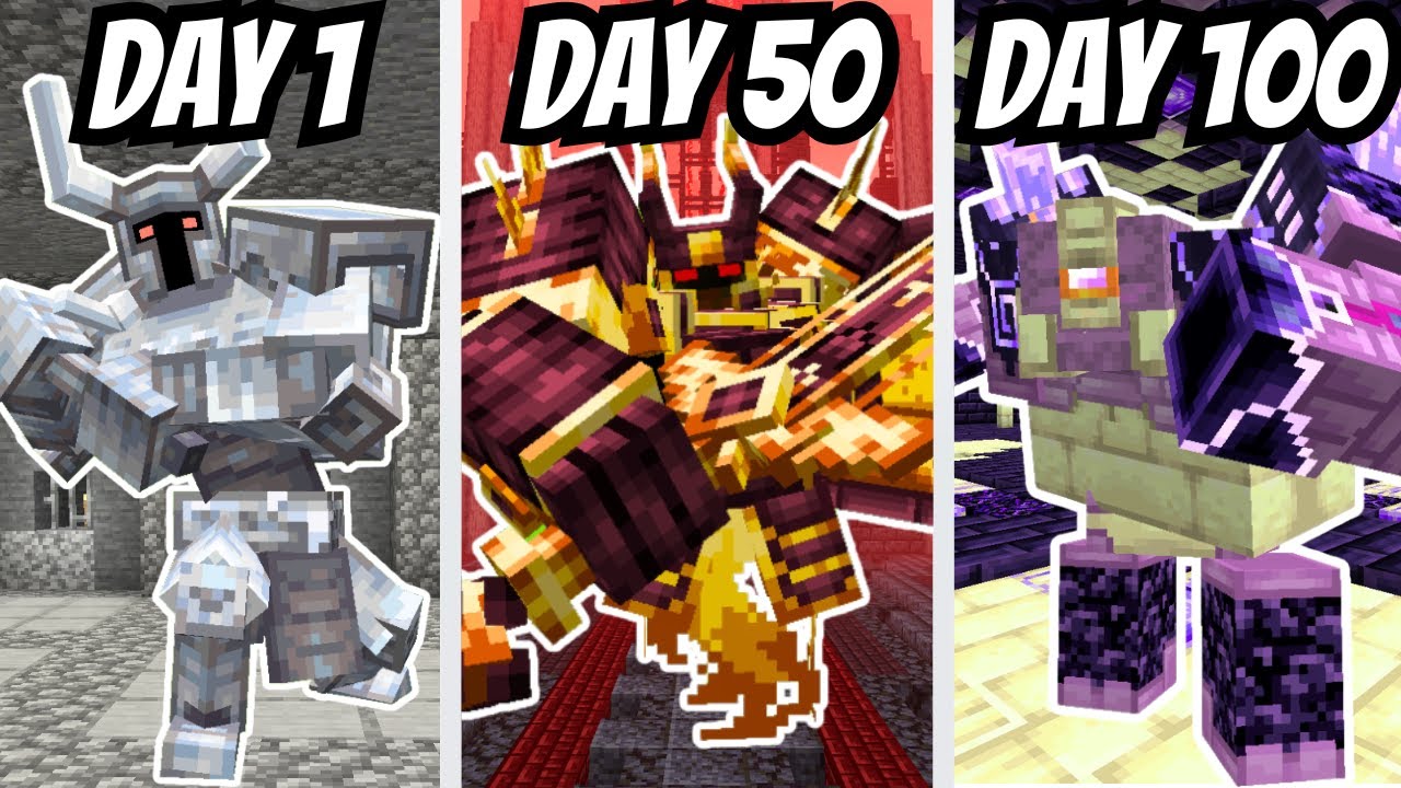 I Survived 100 Days with 100 MODDED BOSSES in Hardcore Minecraft