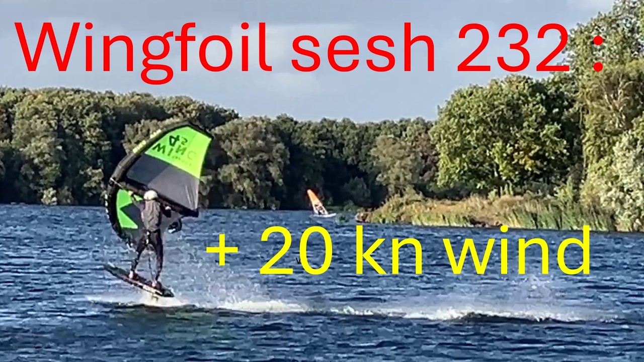 Занятие Wingfoil №232 – Более 20 узлов порывистого ветра!