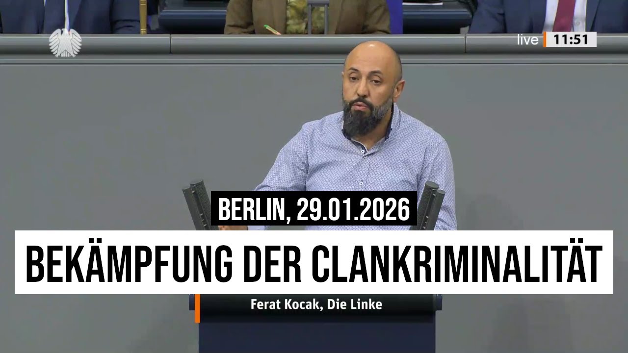 29.01.2026 Berlin Bekämpfung der #Clankriminalität: Heftige Debatte im Deutschen #Bundestag Plenum