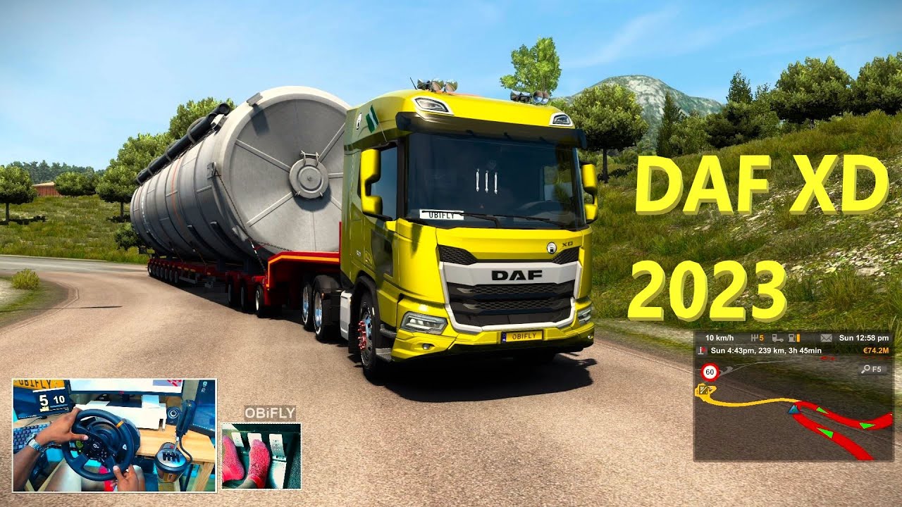 ETS2 - 1200hp DAF XD 2023 6x4 Straight pipe Engine swap. Heavy Duty - Steering wheel gameplay