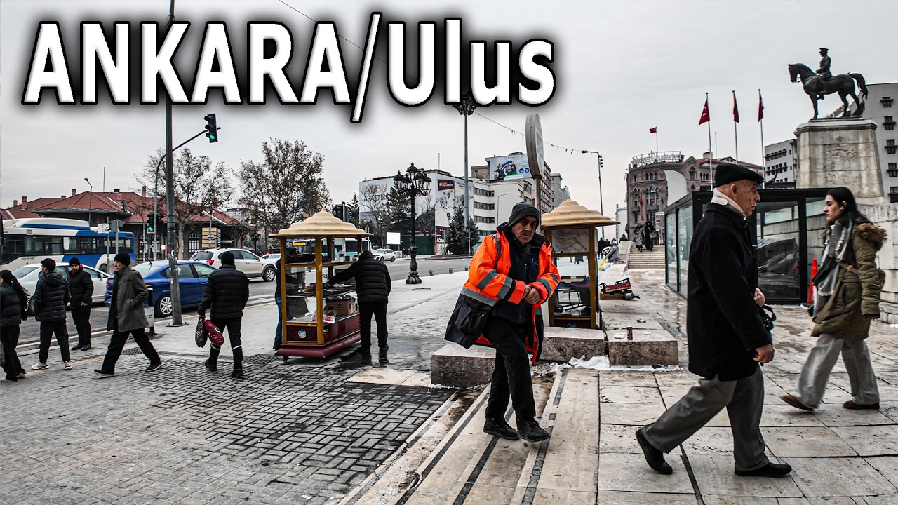 ANKARA Ulus Civarı Akşam Gezintisi | Tarihi Çarşılar ve Camilerde 4K Tur