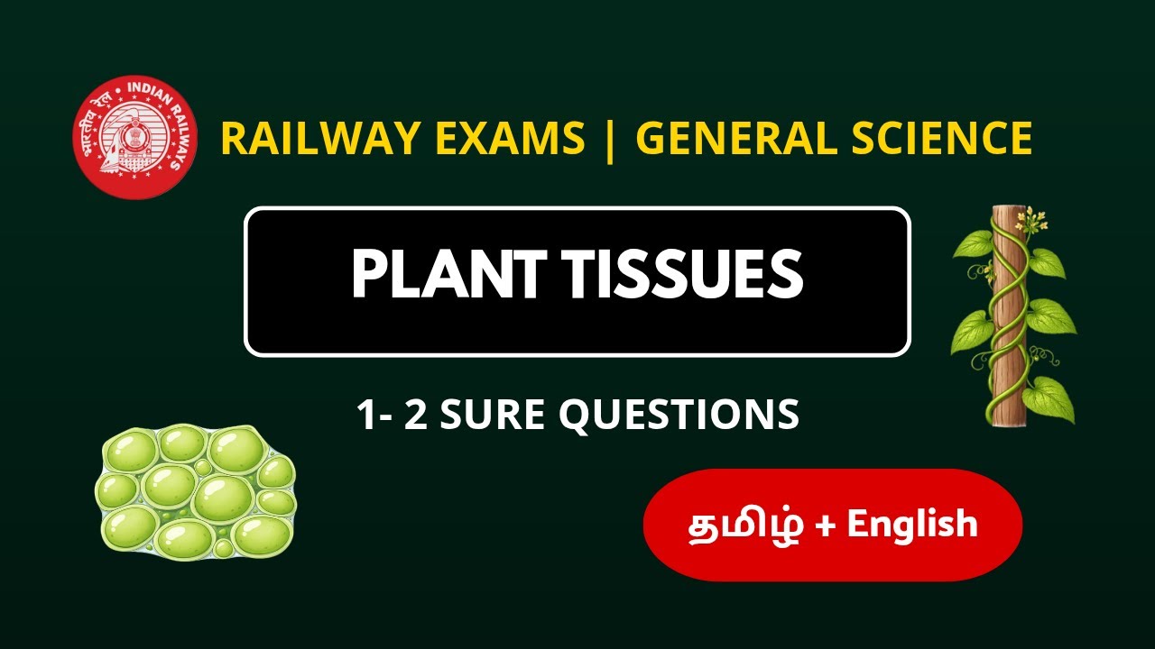 Plant Tissues | 1–2 Sure Questions | NCERT Class 9 | RRB General Science | Tamil + English #rrb