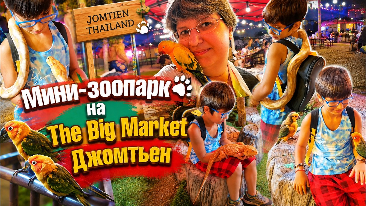 Попугаи, змеи, игуаны - мини зоопарк на ночном рынке в Паттайе
