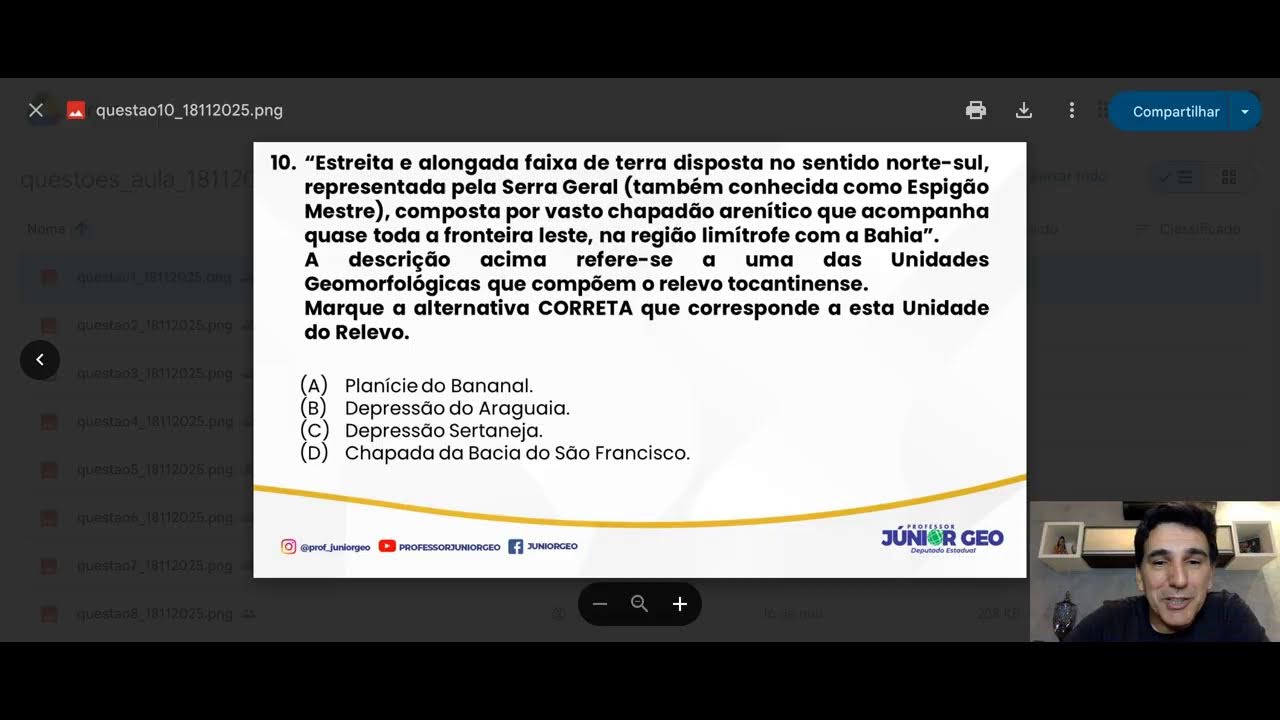 Aula ao vivo de Geografia e História do Tocantins 36/2025