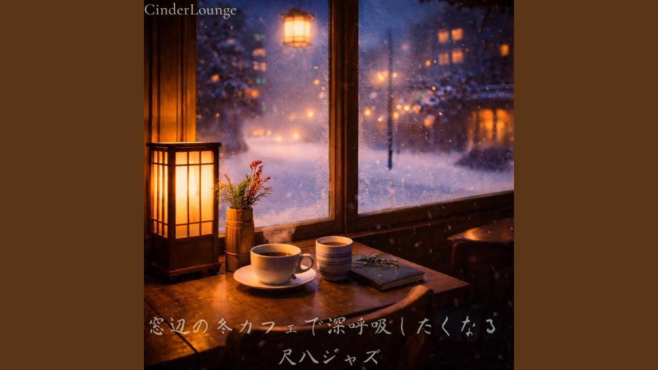 夜灯りが滲むカフェの席で