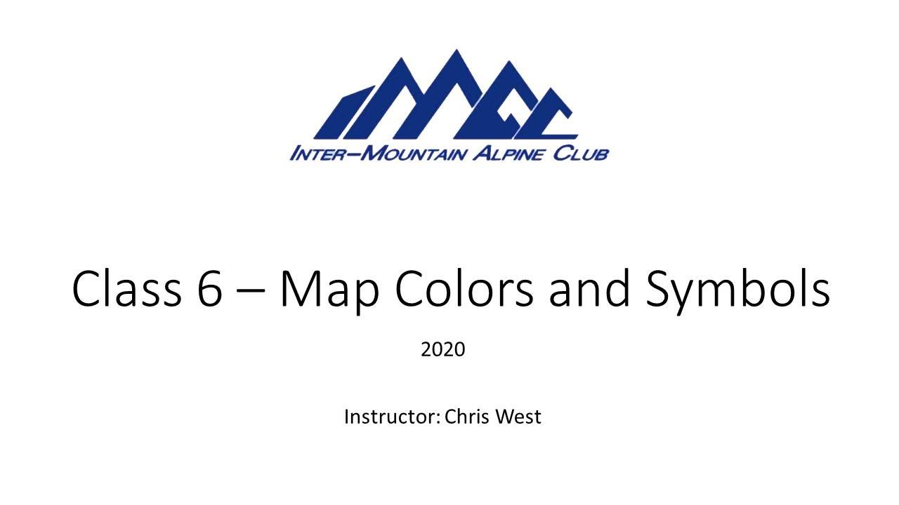 Backpacking School Class 6 - Map Colors and Symbols