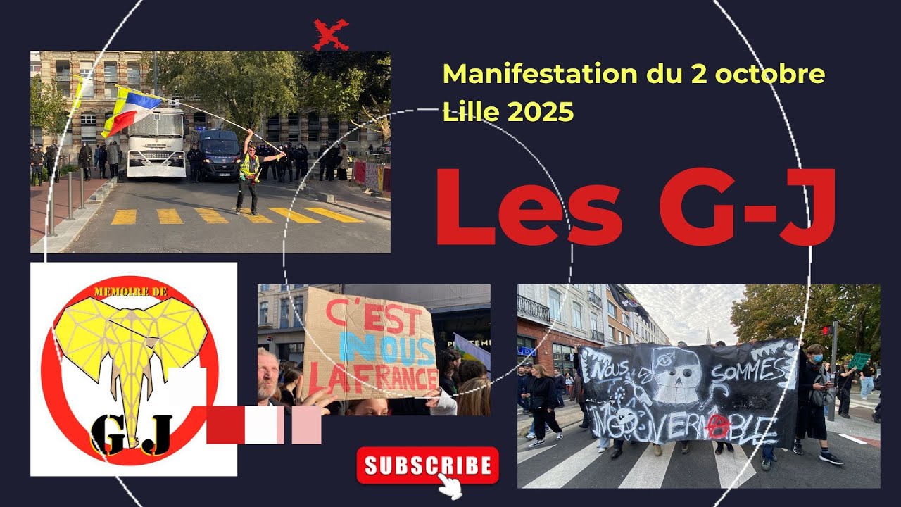 Manifestation du 2 octobre 2025 Lille. Bloquons tout Bloquonstout Lille