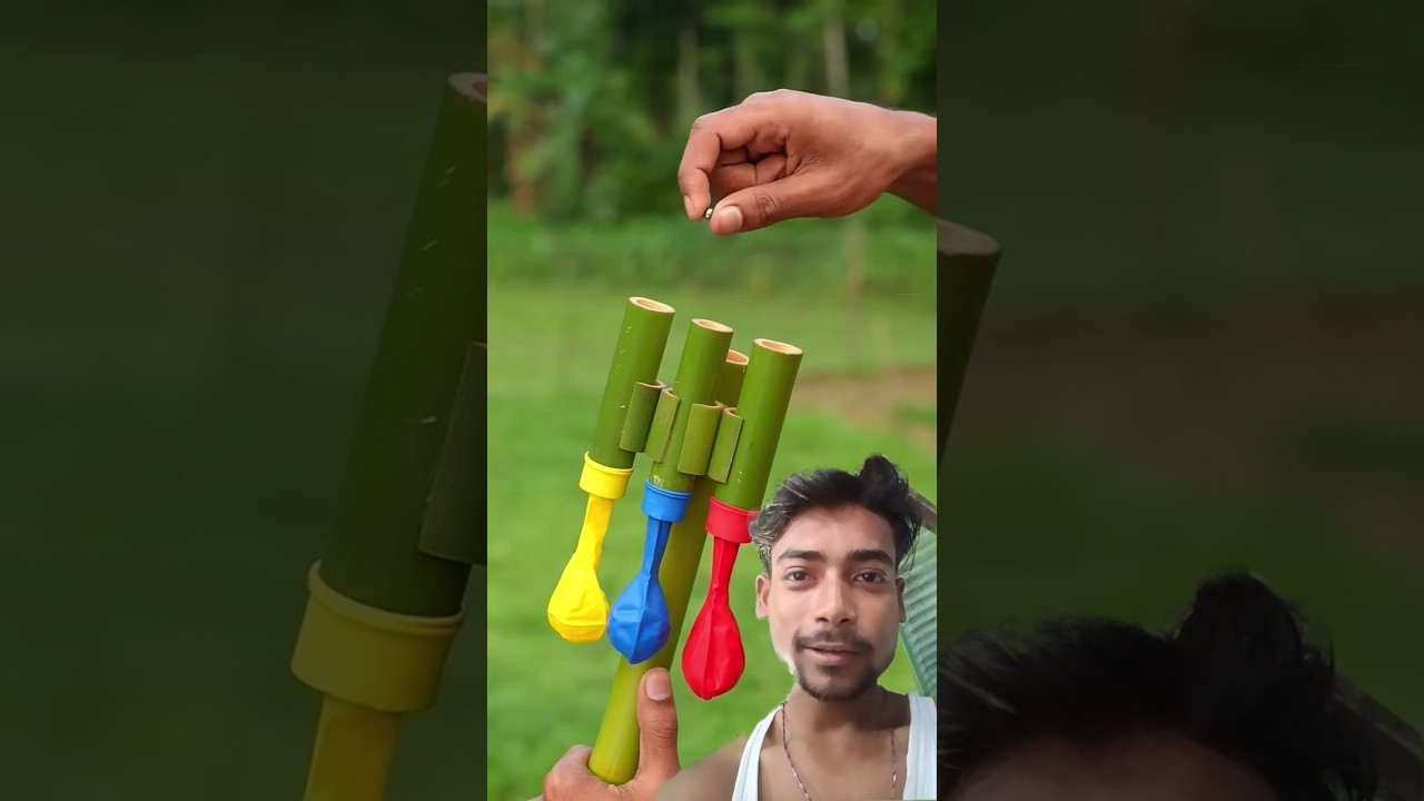 DIY Bamboo Creations with new Three Clour Balloone Slingshots#Bamboo#Bambooart #bambooblade