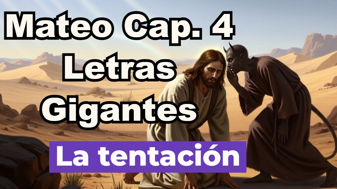Mateo capítulo  4 | LA TENTACIÓN | letras grandes narración épica y clara