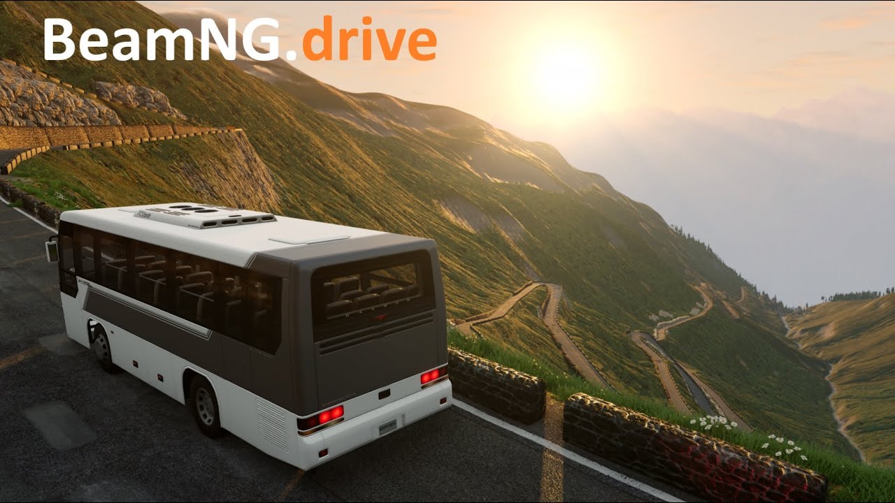 BeamNG.drive - Can you drive a Coach up the Stelvio Pass?