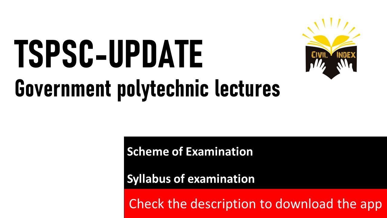 TSPSC Polytechnic Lectures Update I Scheme I Syllabus I Civil Index