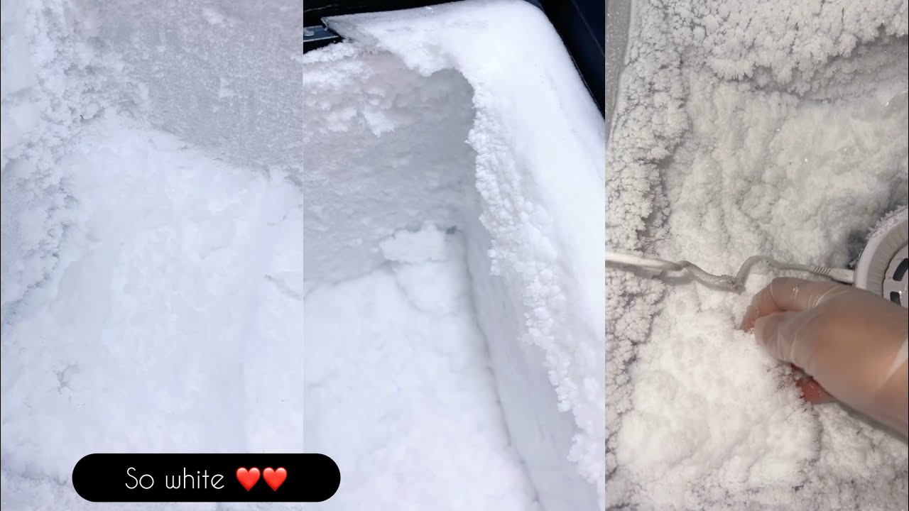 Frozen Freezer 🥰 Frost which is so WHITE 🤍 Humidifier Frost is so yummy 😋 ASMR ❤️