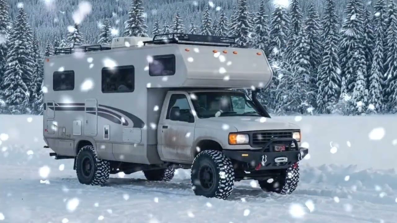 Van Camping in Heavy SnowFall | Sleeping in Van During Blizzard | Camping in RV in Snow