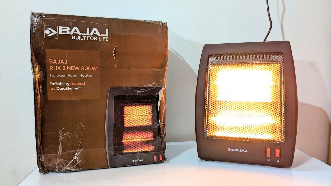 Bajaj RHX-2 Halogen Heater | 2 Heat Settings-400W/800W | Noiseless Operation | DuraElement