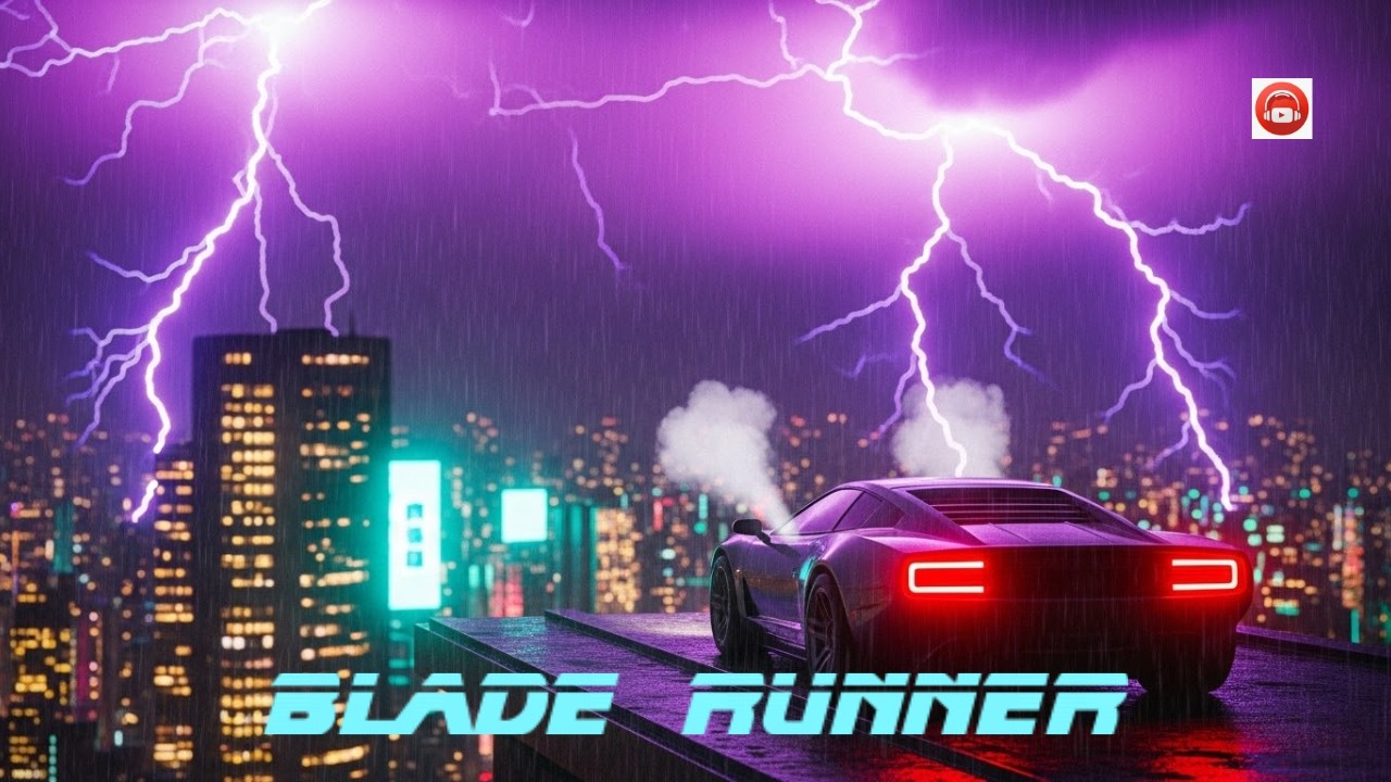 Neon City Ambience in the Rain | Blade Runner | Cyberpunk Ambient Music | Study, Focus & Sleep | 3HR