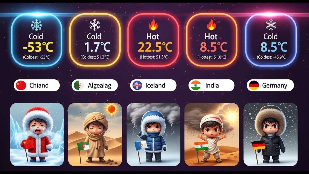 Extreme Temperatures Around the World (-67°C to 48°C!) 🌍
