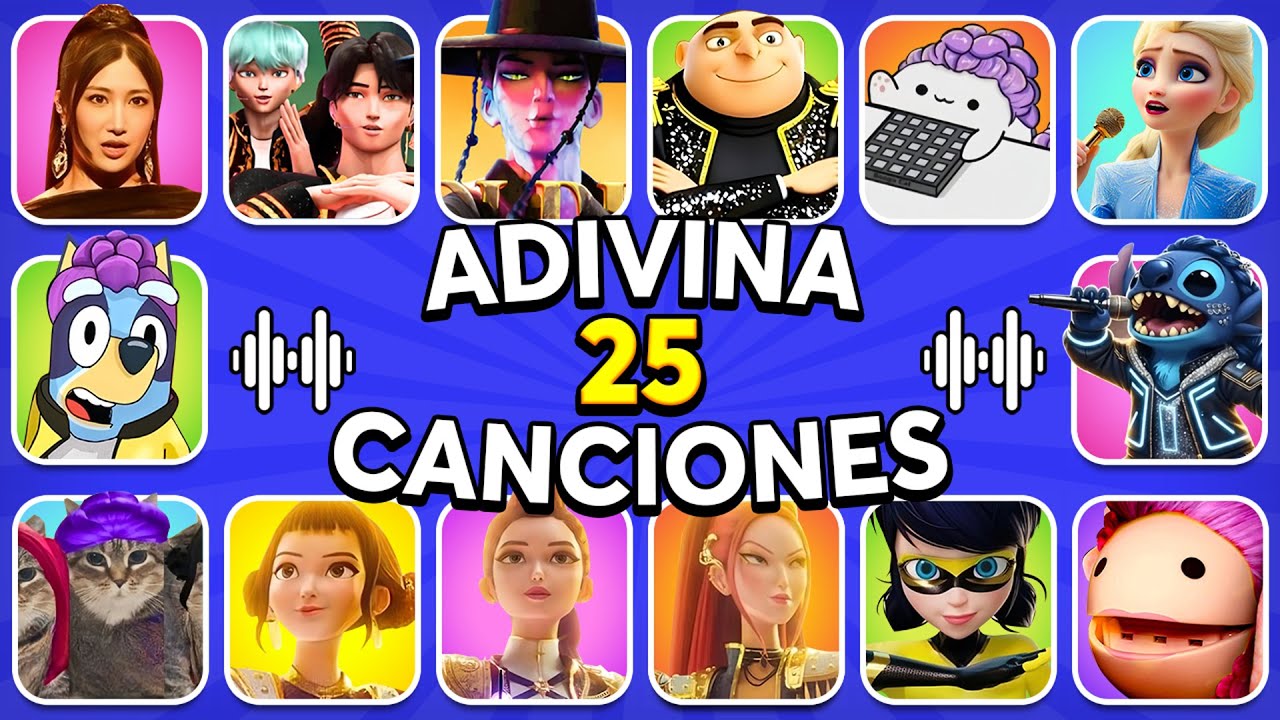 La Canción GOLDEN✨de HUNTRIX En Diferentes VERSIONES😀❤️Adivina 25 CANCIONES🤩K-Pop Demon Hunters❤️✨
