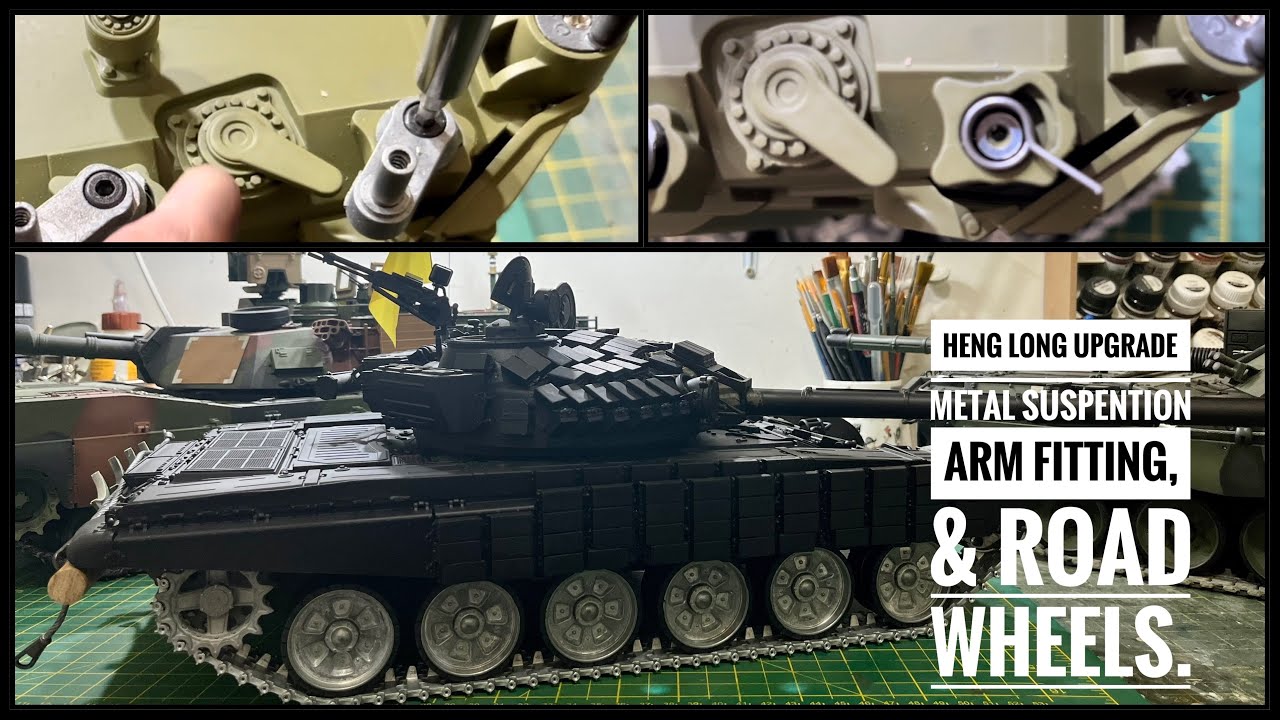 NEW RC TANK HENG LONG METAL UPGRADE SUSPENSION fitting T-72 ERA MOD to Ukrainian T-72AV Pt5 #howto