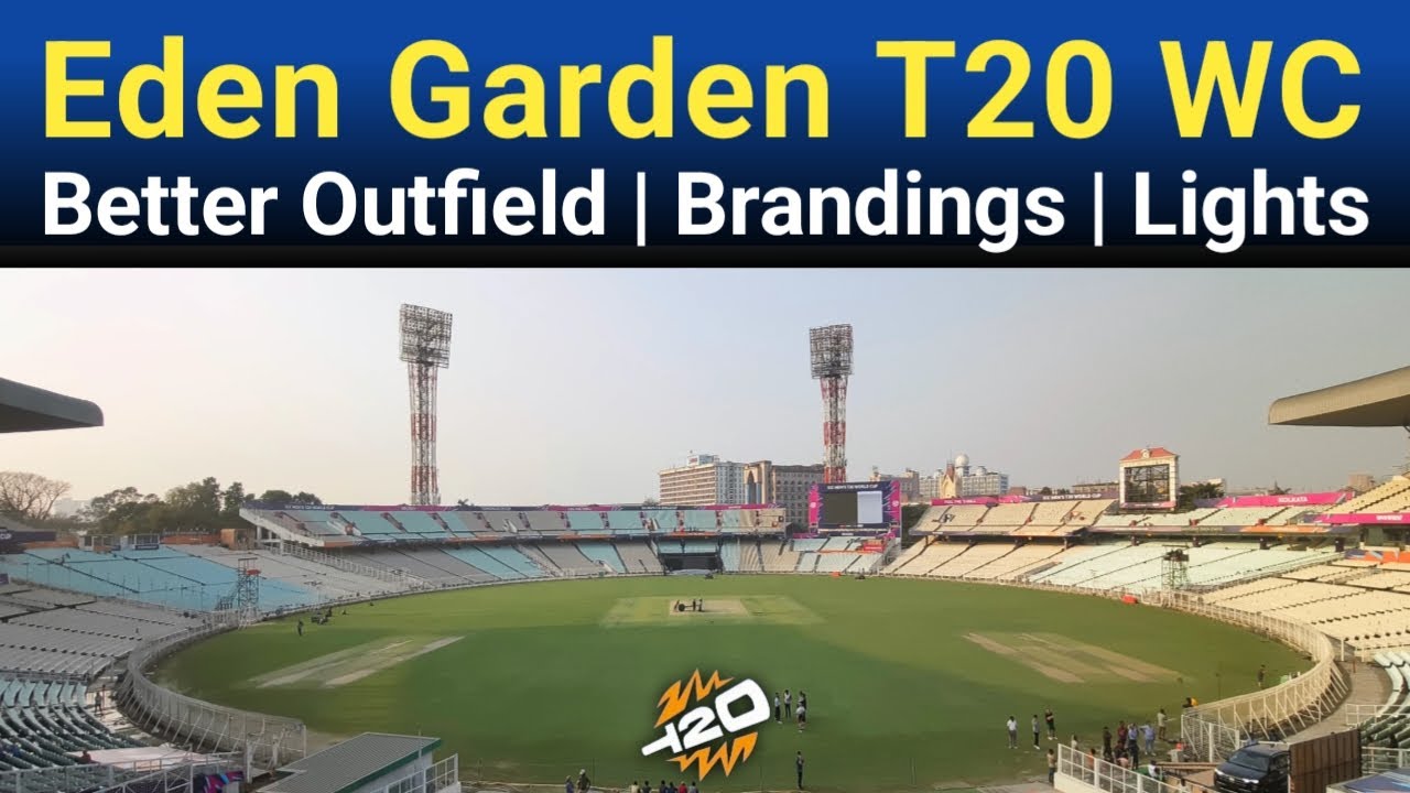 Eden Garden Stadium Field Getting Better | T20 WC Brandings Almost Done | Broadcast Installation