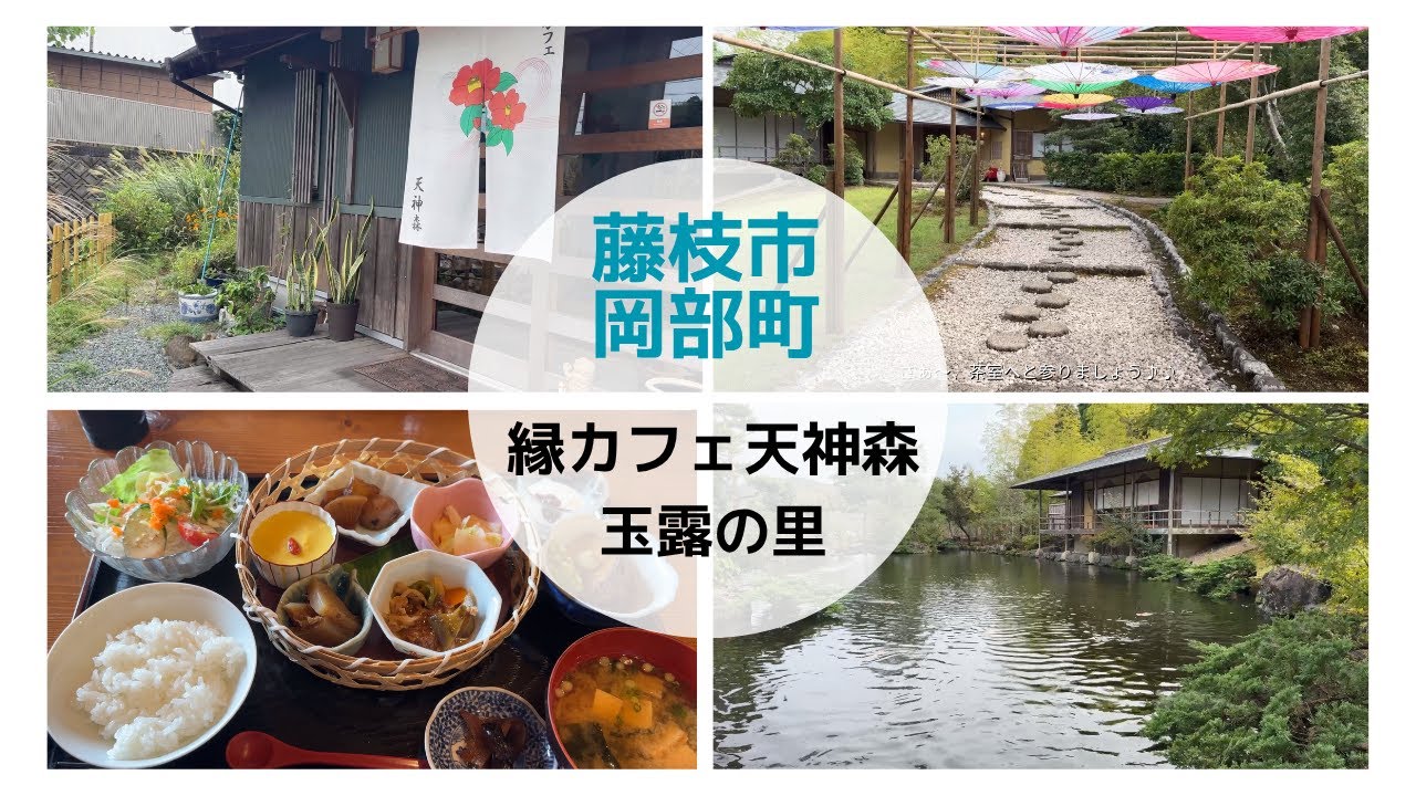 【地元・静岡紹介vlog】藤枝市岡部町/緑豊かな場所にある「縁カフェ天神森」のランチ＆日本庭園の美しい「玉露の里」のご紹介をしています♪♪