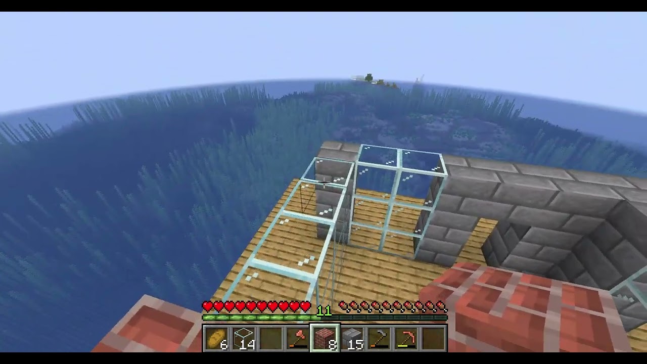 Bažina biom v Minecraft stavba majáku na moři a stavba Hotelu