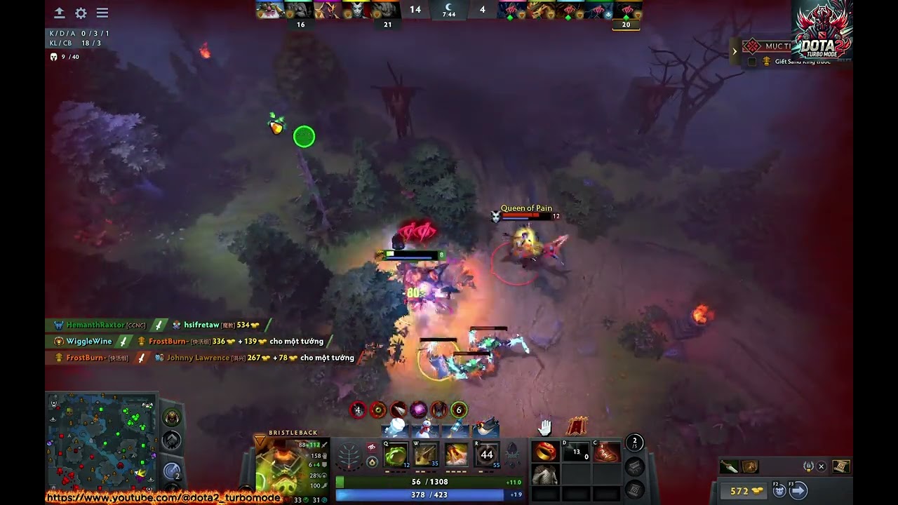 [BB-16] Bristleback + Ancient Apparition [HardLane] vs Queen of Pain + Silencer 