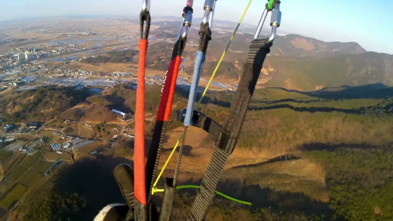Paragliding in the late afternoon