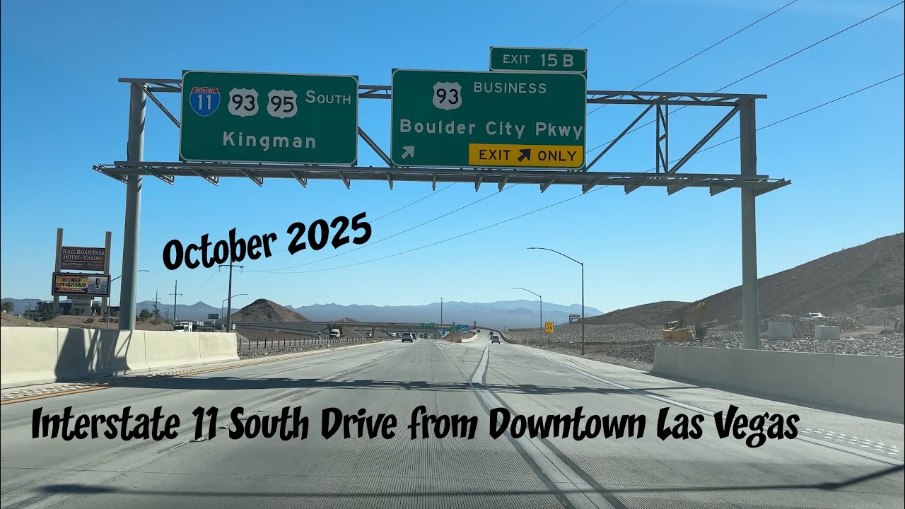 Interstate 11 South Drive from Downtown Las Vegas| October 2025