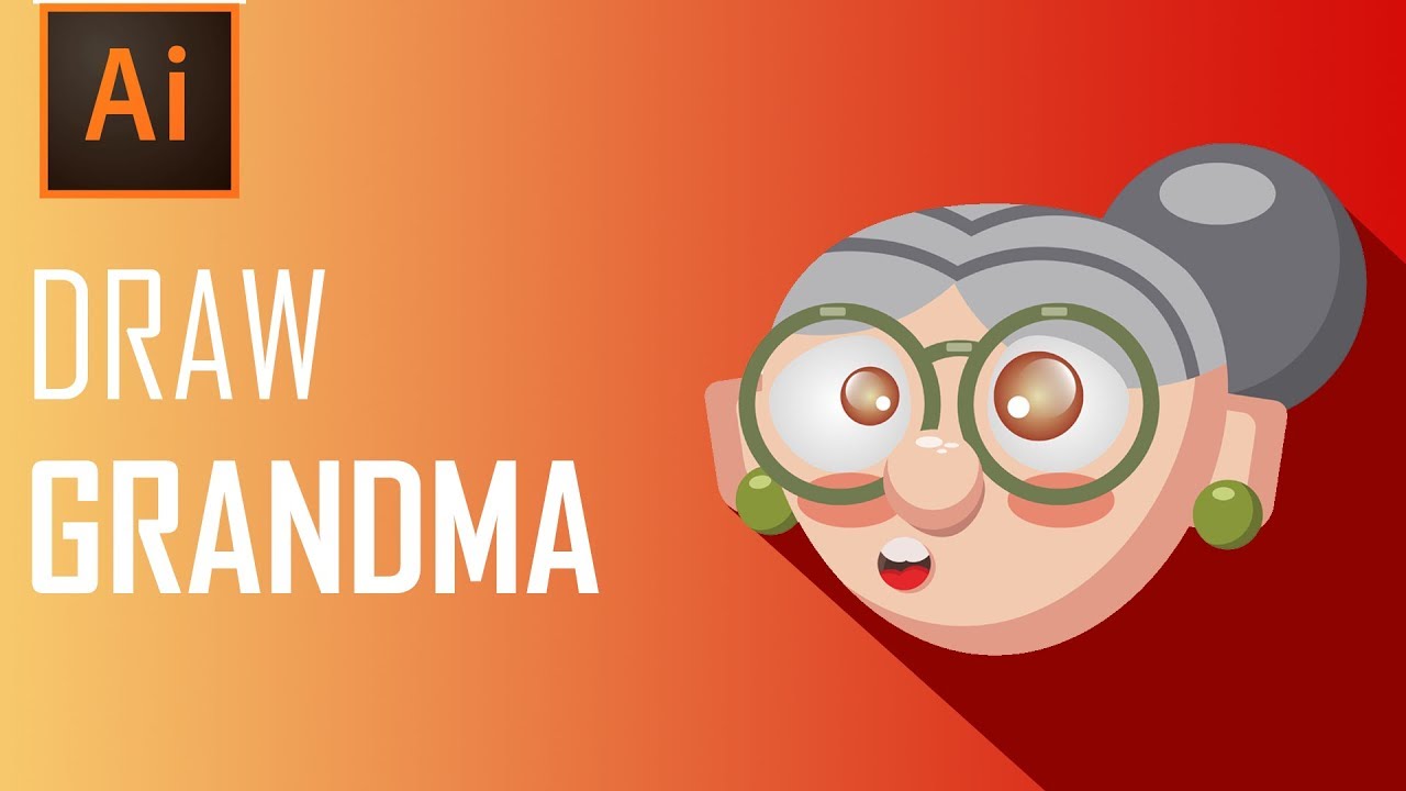 DRAW GRANDMA CHARACTER, Illustrator TUTORIAL