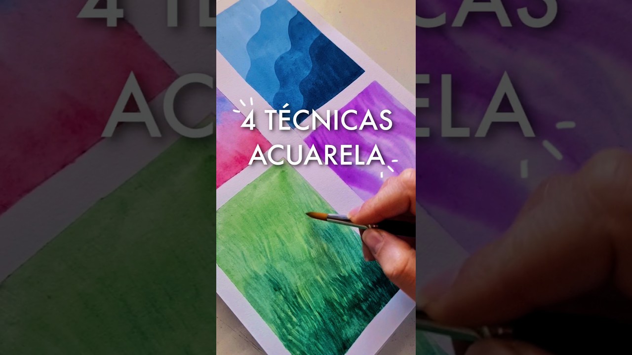 4 t&eacute;cnicas fundamentales en acuarela 👌🎨 | #shorts #arte #acuarela #watercolor #watercolorpainting