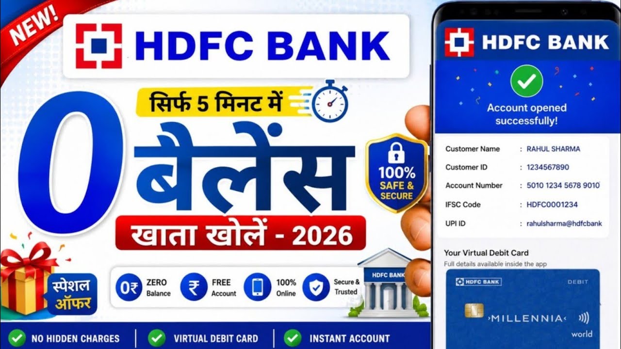 How to Open HDFC Zero Balance Account Online 2026 | HDFC Bank Account Opening